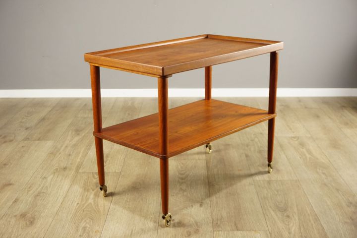 1960s danish Teak Tea Trolley Sidetable