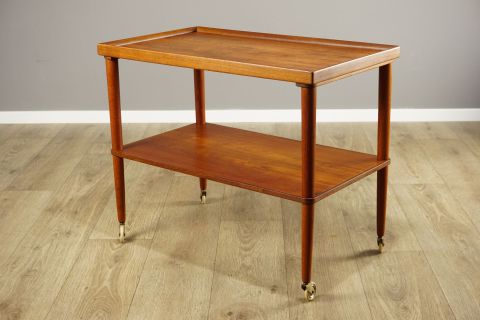 1960s danish Teak Tea Trolley Sidetable