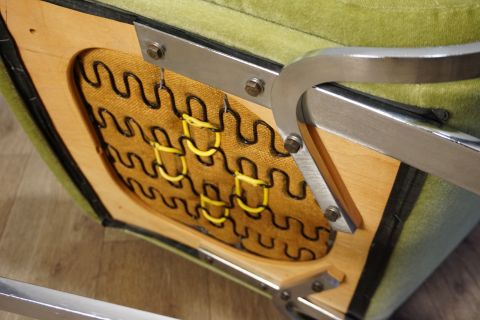 2  Cantilever Flat steel Lounge Chairs