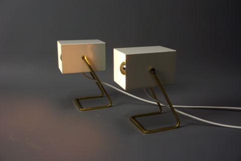 2 Kaiser Idell Cube Lamps