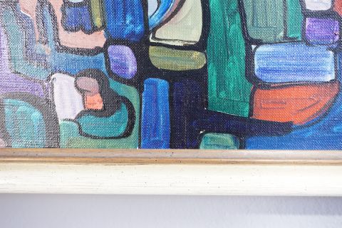 Abstraktes Mid Century Gemälde