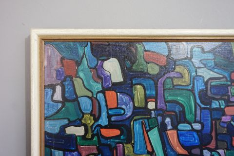 Abstraktes Mid Century Gemälde