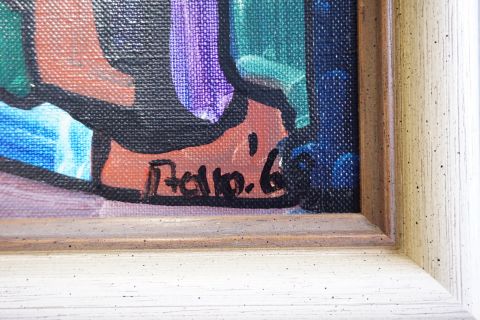 Abstraktes Mid Century Gemälde