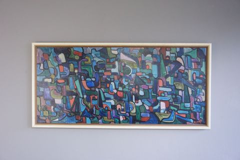 Abstraktes Mid Century Gemälde