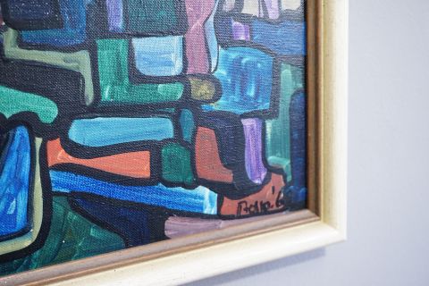 Abstraktes Mid Century Gemälde