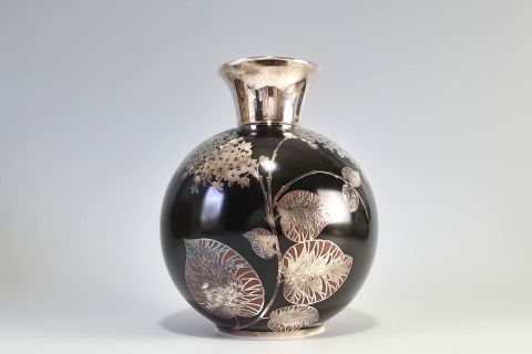 Art Deco Vase Silver Overlay