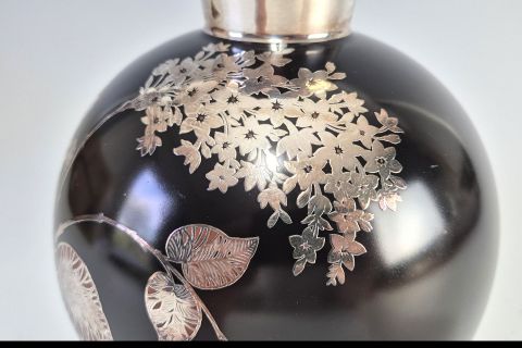 Art Deco Vase Silber Overlay