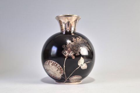 Art Deco Vase Silver Overlay