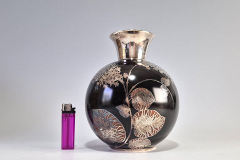Art Deco Vase Silber Overlay