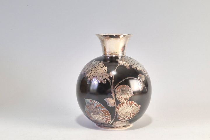Art Deco Vase Silver Overlay