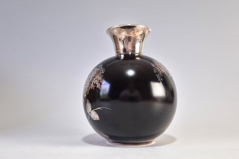 Art Deco Vase Silver Overlay