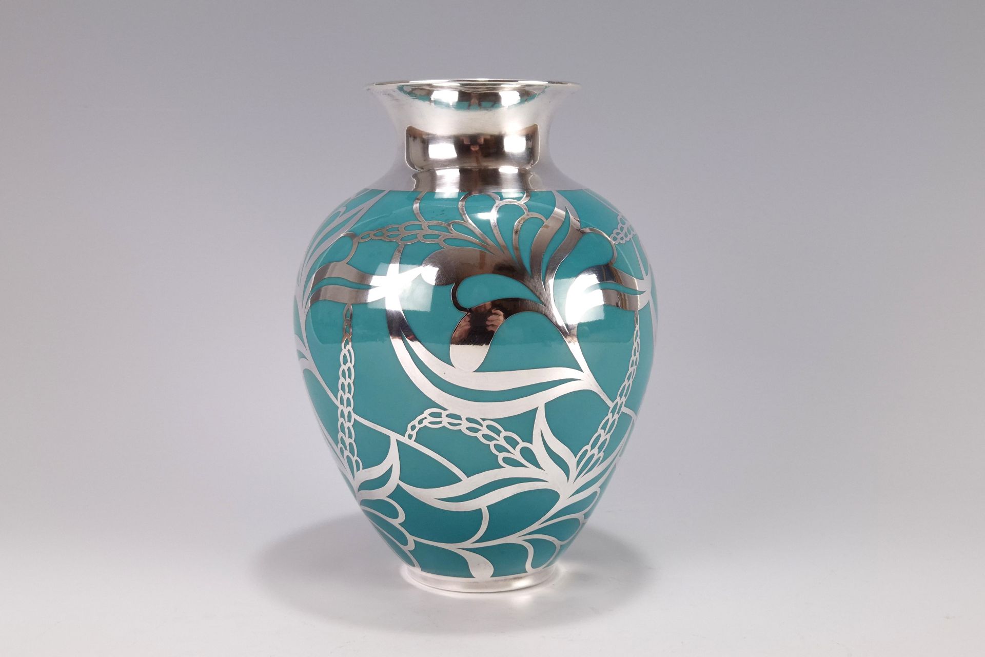 Art Deco Vase Silber Silver Overlay