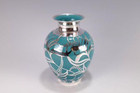Art Deco Vase Silber Silver Overlay