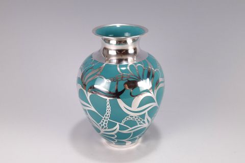 Art Deco Vase Silber Silver Overlay