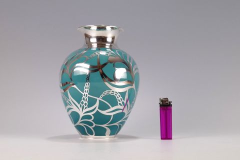 Art Deco Vase Silber Silver Overlay