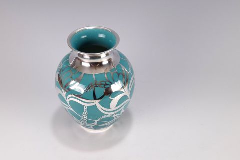 Art Deco Vase Silber Silver Overlay