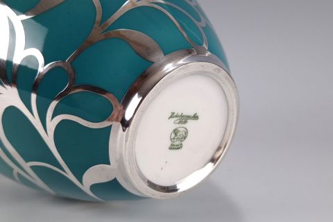 Art Deco Vase Silber Silver Overlay