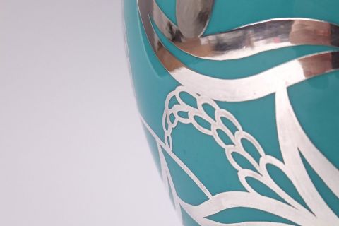 Art Deco Vase Silber Silver Overlay