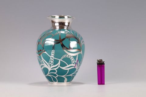 Art Deco Vase Silber Silver Overlay