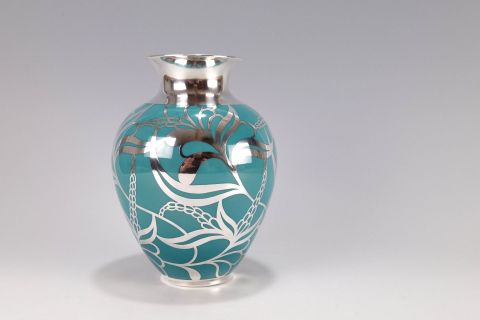 Art Deco Vase Silber Silver Overlay