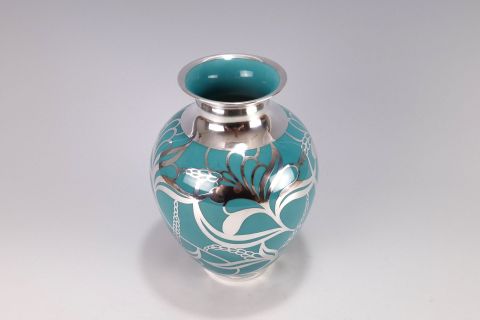 Art Deco Vase Silber Silver Overlay