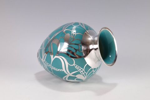 Art Deco Vase Silber Silver Overlay