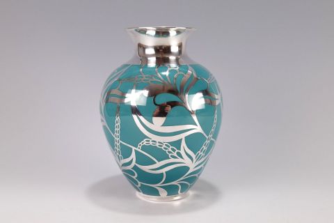 Art Deco Vase Silber Silver Overlay