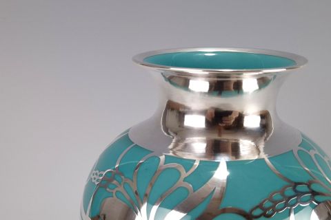 Art Deco Vase Silber Silver Overlay