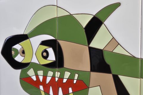 Cesar Manrique Tablet mosaic tiles