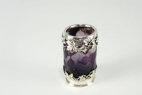 Emile Galle Clematis Vase mit Silbermontur