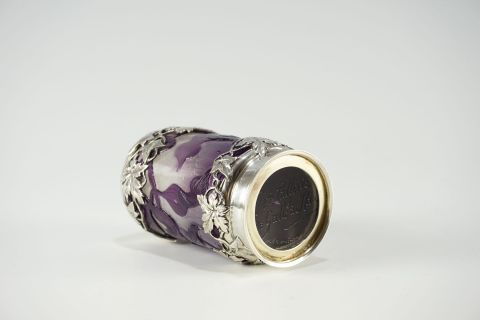 Emile Galle Clematis Vase mit Silbermontur