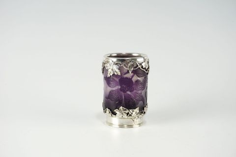 Emile Galle Clematis Vase mit Silbermontur