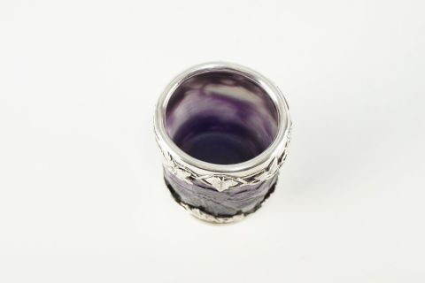 Emile Galle Clematis Vase mit Silbermontur