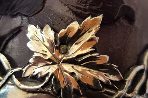 Emile Galle Clematis Vase with Silver