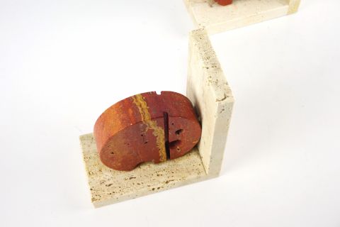 Fratelli Mannelli Travertin Buchstützen