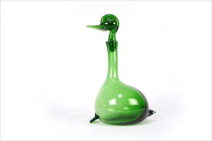 Gio Ponti Empoli Verde Glass Decanter Murano