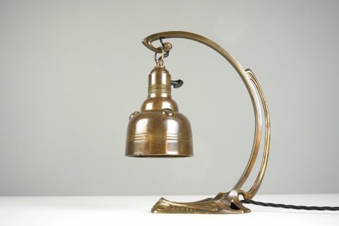 Jugendstil Art Nouveau Tisch & Wandlampe