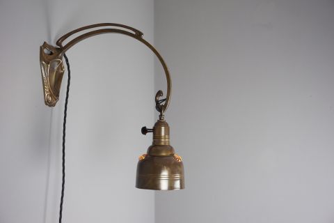 Jugendstil Art Nouveau Tisch & Wandlampe