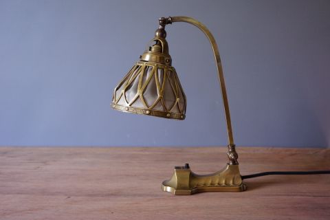 Jugendstil Tischlampe Bausch & Lomb