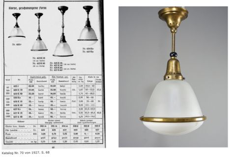 Kandem Bauhaus Glass Ceilinglamps 1927