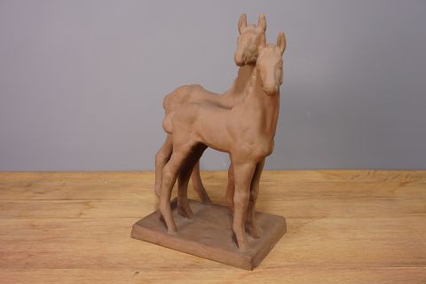 Karlsruhe Majolika 2 Fohlen Pferde