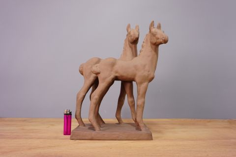 Karlsruhe Majolika 2 Fohlen Pferde