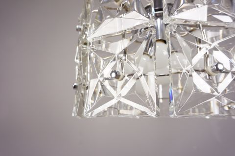 Kinkeldey Glas Kristall Leuchter Mid Century