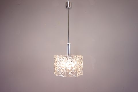 Kinkeldey Glas Kristall Leuchter Mid Century