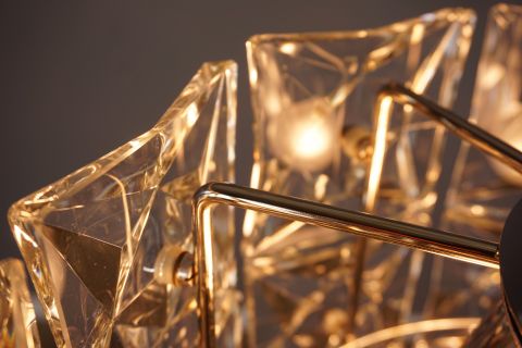 Kinkeldey Glas Kristall Leuchter Mid Century