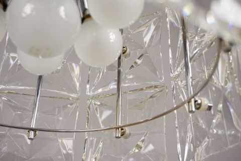 Kinkeldey Glas Kristall Leuchter Mid Century