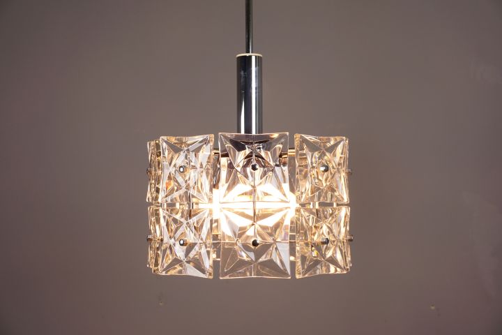 Kinkeldey Glas Kristall Leuchter Mid Century