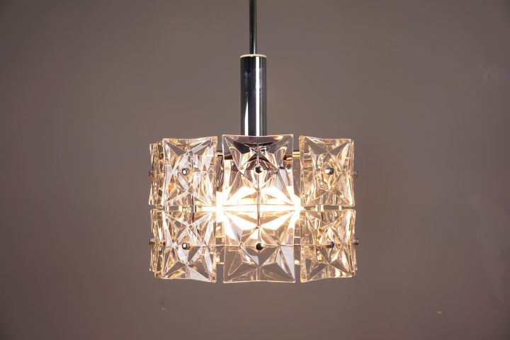 Kinkeldey Glas Kristall Leuchter Mid Century