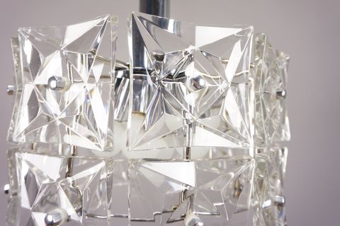 Kinkeldey Glas Kristall Leuchter Mid Century