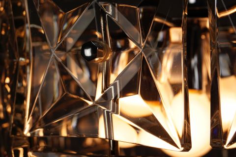 Kinkeldey Glas Kristall Leuchter Mid Century